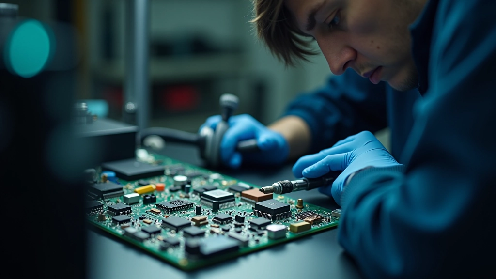 Výrobní proces: svařování elektronických součástek na základní desku